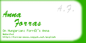 anna forras business card